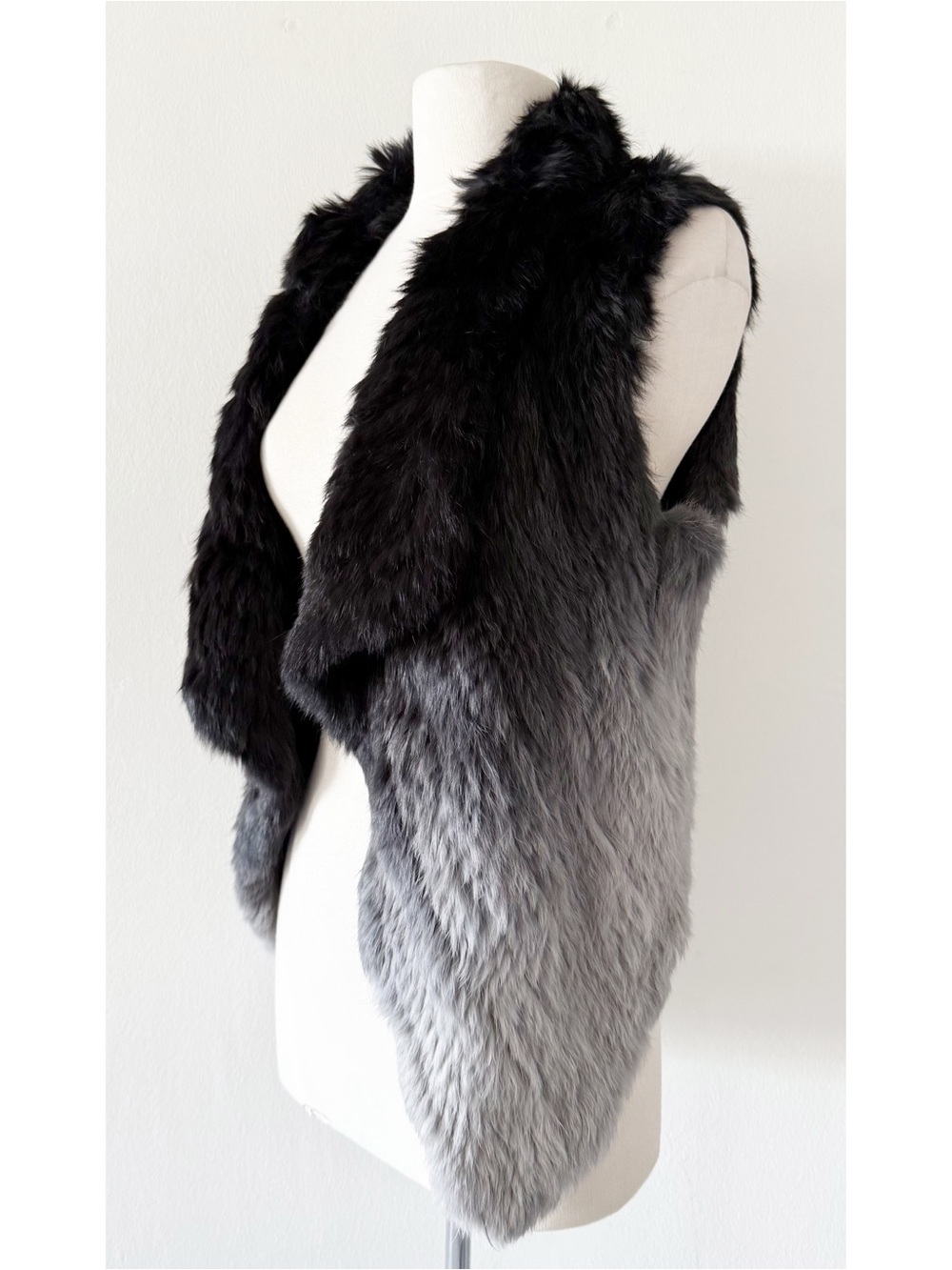 La Fiorentina Authentic Rabbit Fur Gray Ombre Vest